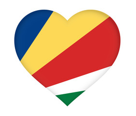 Flag of  Seychelles shaped like a heart.