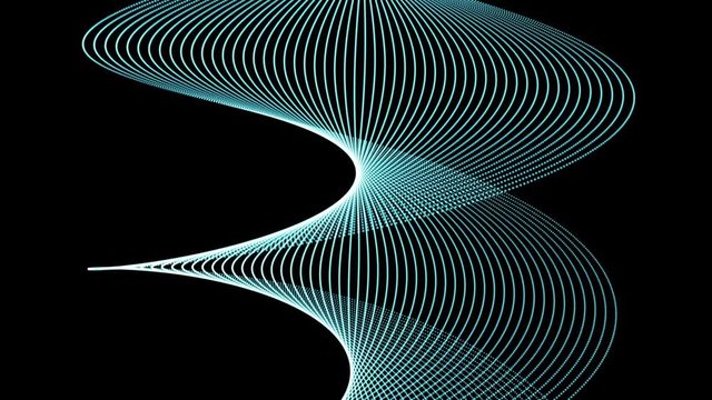 Spiral shape moving up. Motion graphics background.