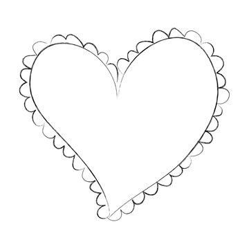 heart love with leafs romantic icon vector illustration design