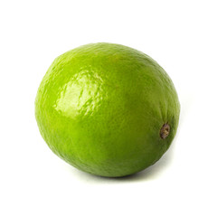 Single lime on a white background