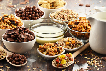 Composition with different sorts of breakfast cereal products
