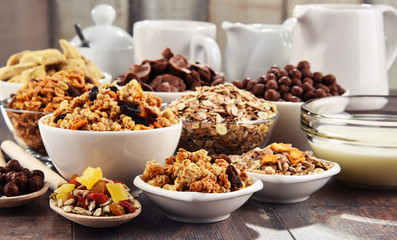 Composition with different sorts of breakfast cereal products