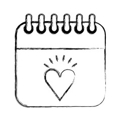 calendar with heart icon vector illustration design