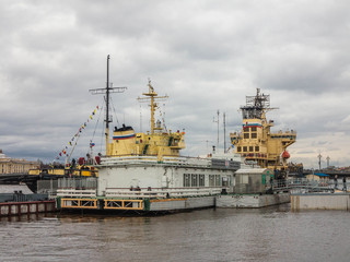 Fototapeta premium Icebreaker on the quay in St. Petersburg