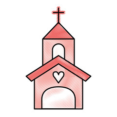 church building isolated icon vector illustration design