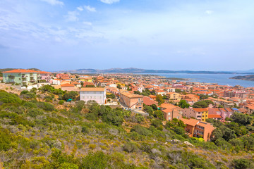 Fototapeta na wymiar Panoramic view at Maddalena Archipelago in Sardinia