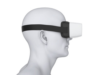 Human Wearing Virtual Reality Headset
