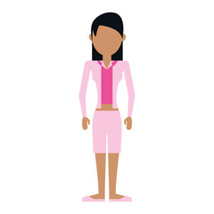 faceless woman wearing all pink outfit  icon image vector illustration design 