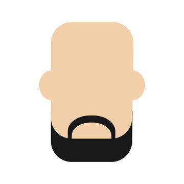 head of faceless man with beard icon image vector illustration design 