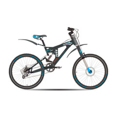 Fototapeta premium Vector illustration of mountain bike in flat style.