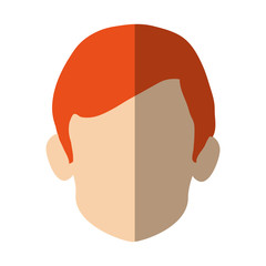 head of faceless man with red hair icon image vector illustration design 
