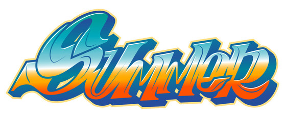 Summer word in graffiti style