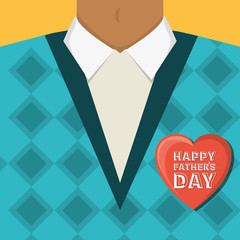 fathers day car with man used vest and shirt, vector illustration