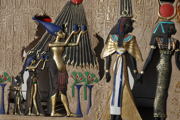 Egyptian picture on a stone board
