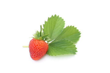 Fresh strawberry with leaf