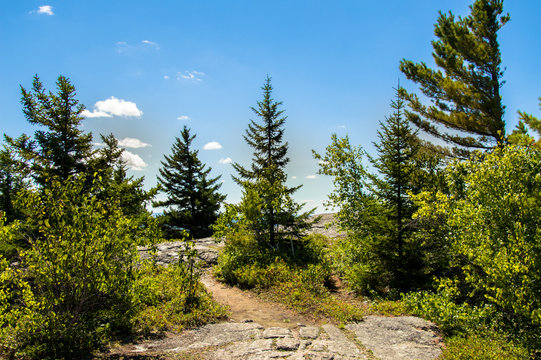 Idyllic view on top of Mount Major, Maine, USA