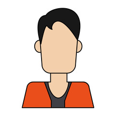 colorful caricature image faceless half body man with jacket vector illustration