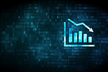Finance concept: Decline Graph on digital background