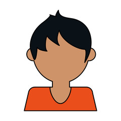 colorful caricature image faceless half body guy with t-shirt vector illustration