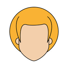 colorful caricature image faceless front view blond woman vector illustration