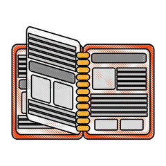 color blurred stripe phone book open vector illustration