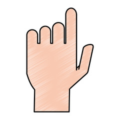 color pencil image hand pointing to front vector illustration