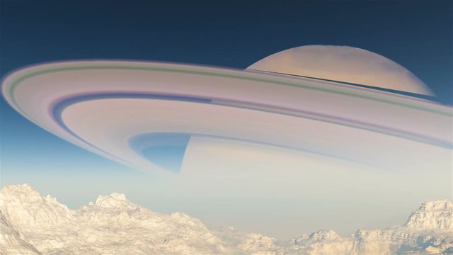 Alien planet sunset space animation
