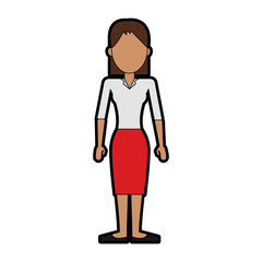 faceless woman with shirt and pencil skirt  icon image vector illustration design 