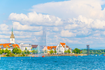 Panorama view of the german city Friedrichshafen.