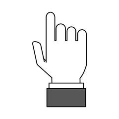 hand pointing with index finger icon image vector illustration design 