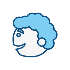 Happy man face cartoon icon vector illustration graphic design