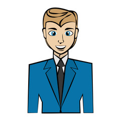 Elegant man cartoon icon vector illustration graphic design