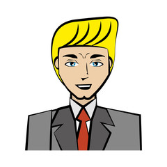 Elegant man cartoon icon vector illustration graphic design