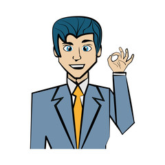 Elegant man cartoon icon vector illustration graphic design