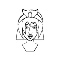 Vintage woman cartoon icon vector illustration graphic design