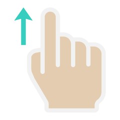 Swipe up flat icon, touch and hand gestures
