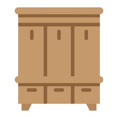 Hallway closet flat icon, Furniture and interior