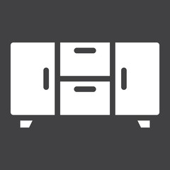 Buffet solid icon, Furniture and interior