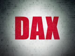 Stock market indexes concept: DAX on Digital Data Paper background