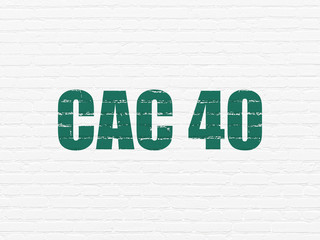 Stock market indexes concept: CAC 40 on wall background