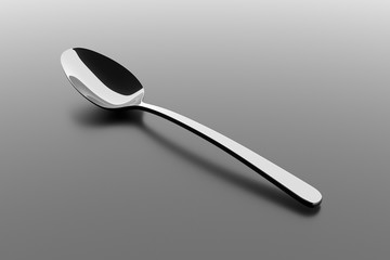 Silver spoon on a table