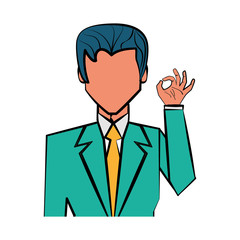 Elegant man cartoon icon vector illustration graphic design