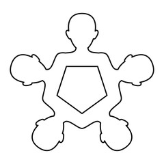 Teamwork abstract symbol icon vector illustration graphic design