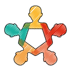 Teamwork abstract symbol icon vector illustration graphic design