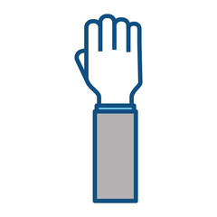Hand up silhouette icon vector illustration graphic design