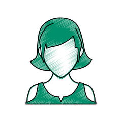 Woman faceless head icon vector illustration graphic design