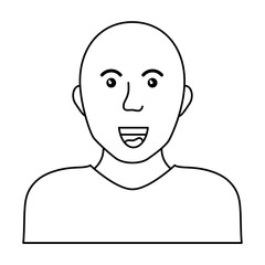 Bald man smiling icon vector illustration graphic design