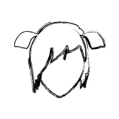 Woman faceless head icon vector illustration graphic design