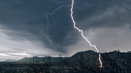 Lightning storm in the Rocky Mountains © Cale