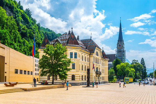 St, Florin cathedral, Old and new parliament in Vaduz